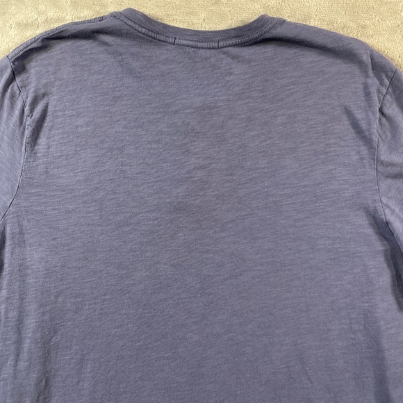 Marine Layer Mens Henley T Shirt Blue Cotton Blend Short Sleeve Size L - Picture 6 of 8